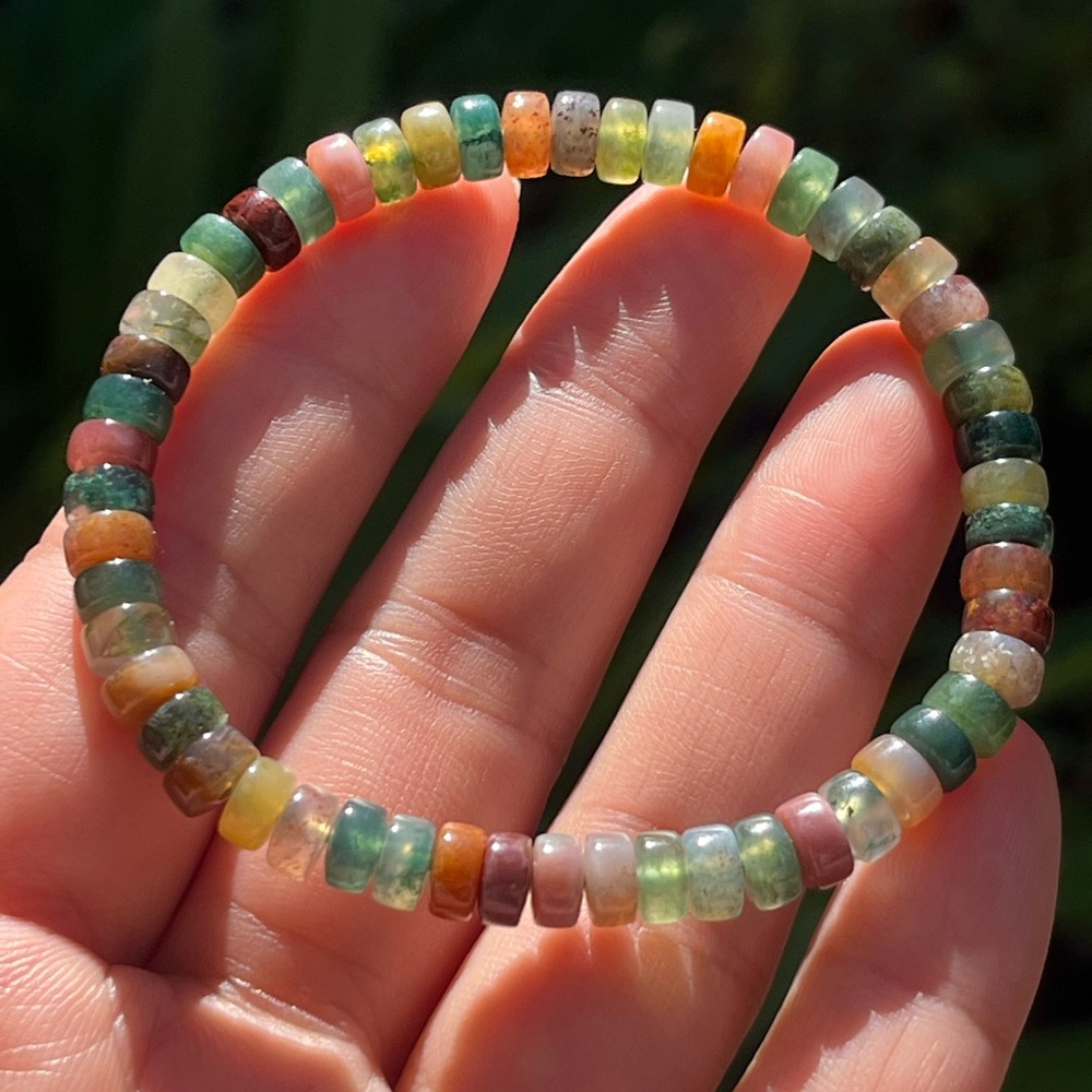 6mm stretchable dainty‎ small ocean jasper bracelet 0324